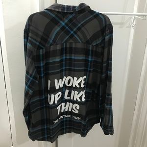 "I Woke Up Like This" Vintage Twin Flannel
